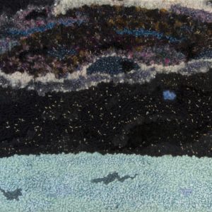 South Pole of Uranus and the Milky Way, detail, 32" x 18", 2017, hand-cut wool and jersey, sari silk, wool roving, wool and synthetic yarn on linen. South Pole of Uranus and the Milky Way, detail, 32" x 18", 2017, hand-cut wool and jersey, sari silk, wool roving, wool and synthetic yarn on linen.