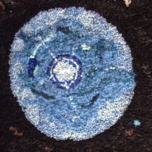 South Pole of Neptune, 20" x 17", 2017, hand-cut wool and jersey, sari silk, wool roving, wool and synthetic yarn on linen. South Pole of Neptune, 20" x 17", 2017, hand-cut wool and jersey, sari silk, wool roving, wool and synthetic yarn on linen.